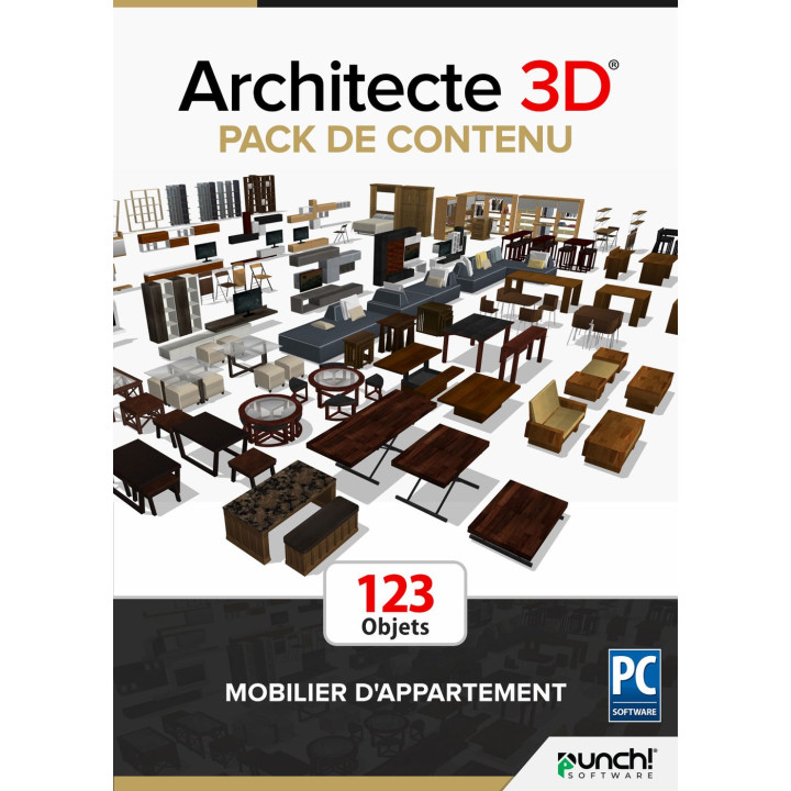 ARCHITECTE 3D® Pack de Contenu - Mobilier d'appartement