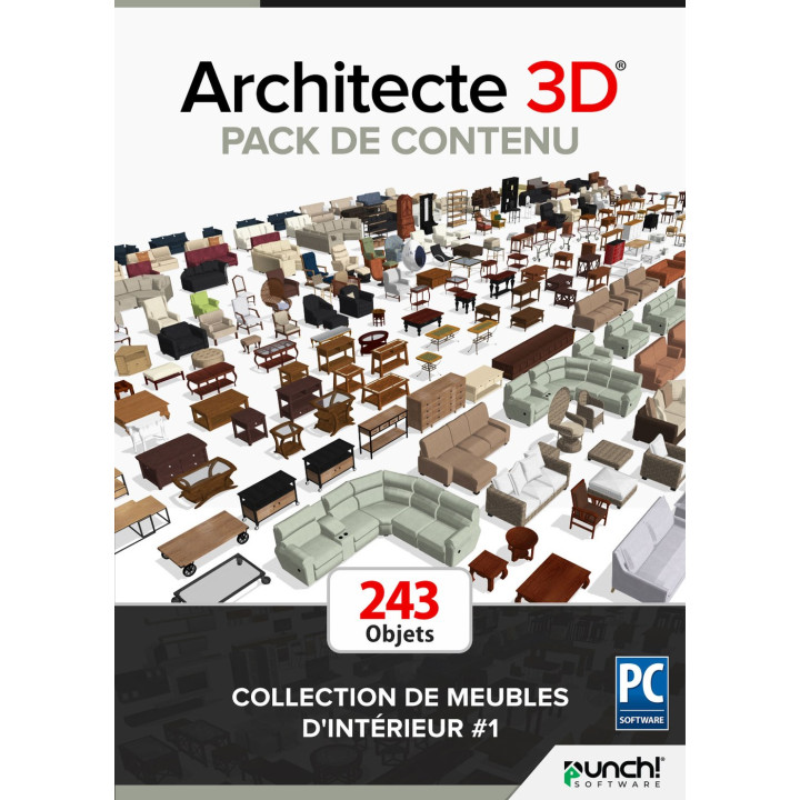 ARCHITECTE 3D® Pack de contenu - Collection de meubles d'intérieur 1