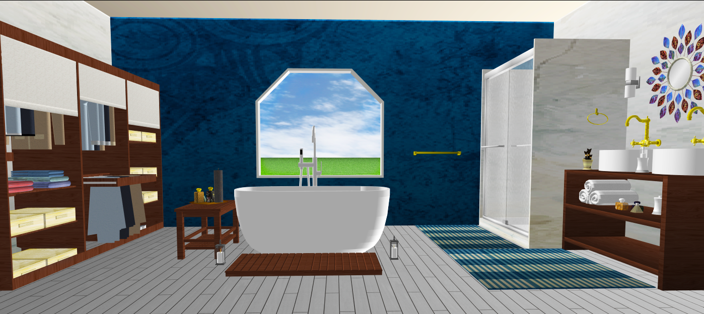Aménagement salle de bain 3D 16 m2