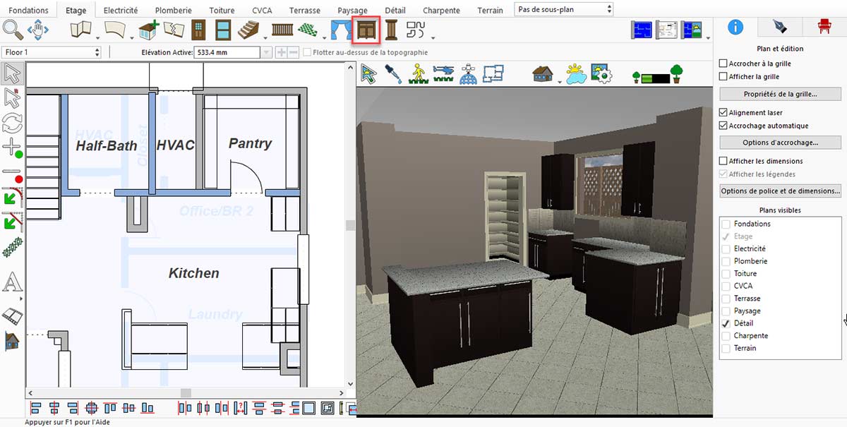 Empty basic kitchen layout before adding appliances and accessories