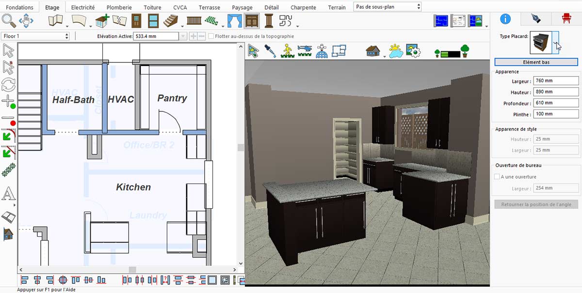 Empty basic kitchen layout before adding appliances and accessories