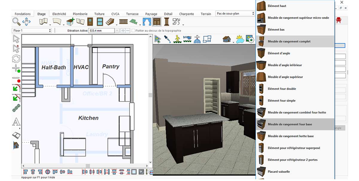 Empty basic kitchen layout before adding appliances and accessories