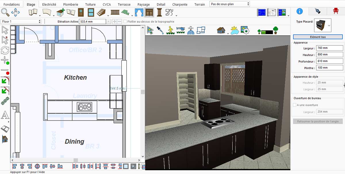 Empty basic kitchen layout before adding appliances and accessories