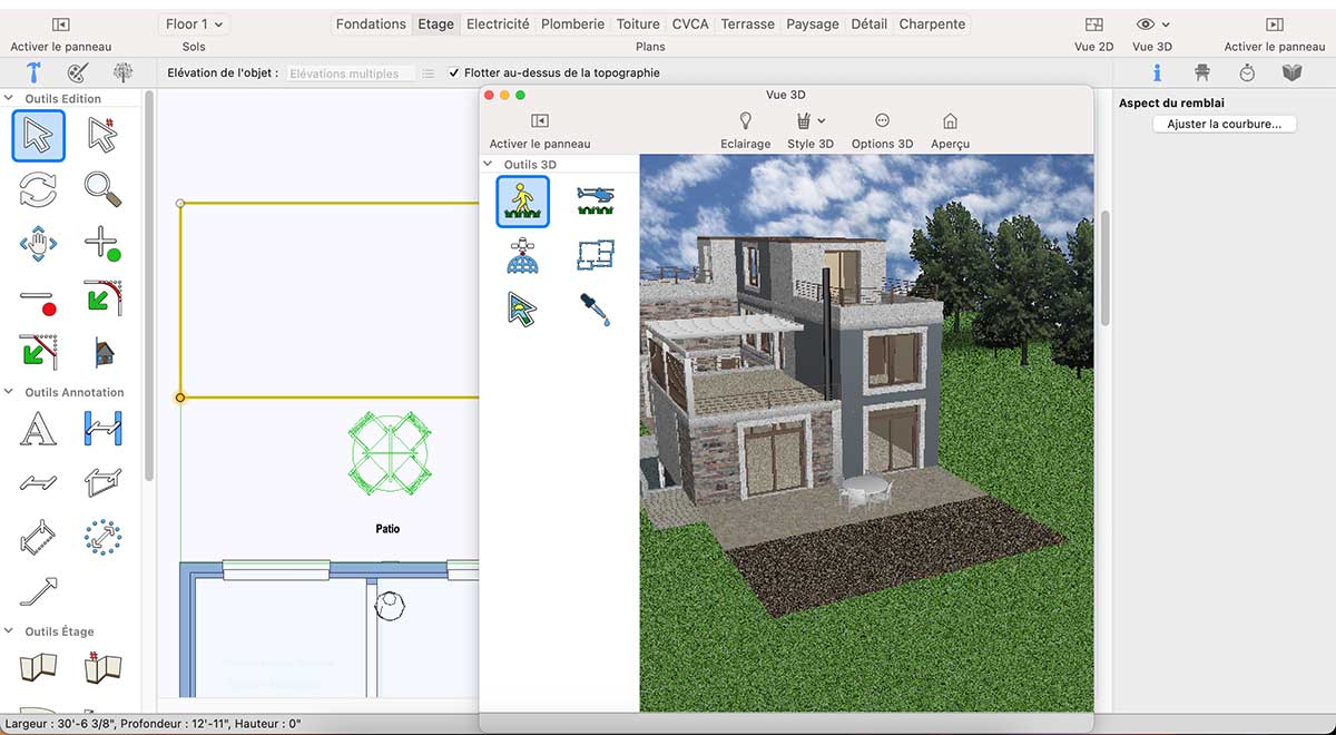 Ground Fill Region tool inside workspace