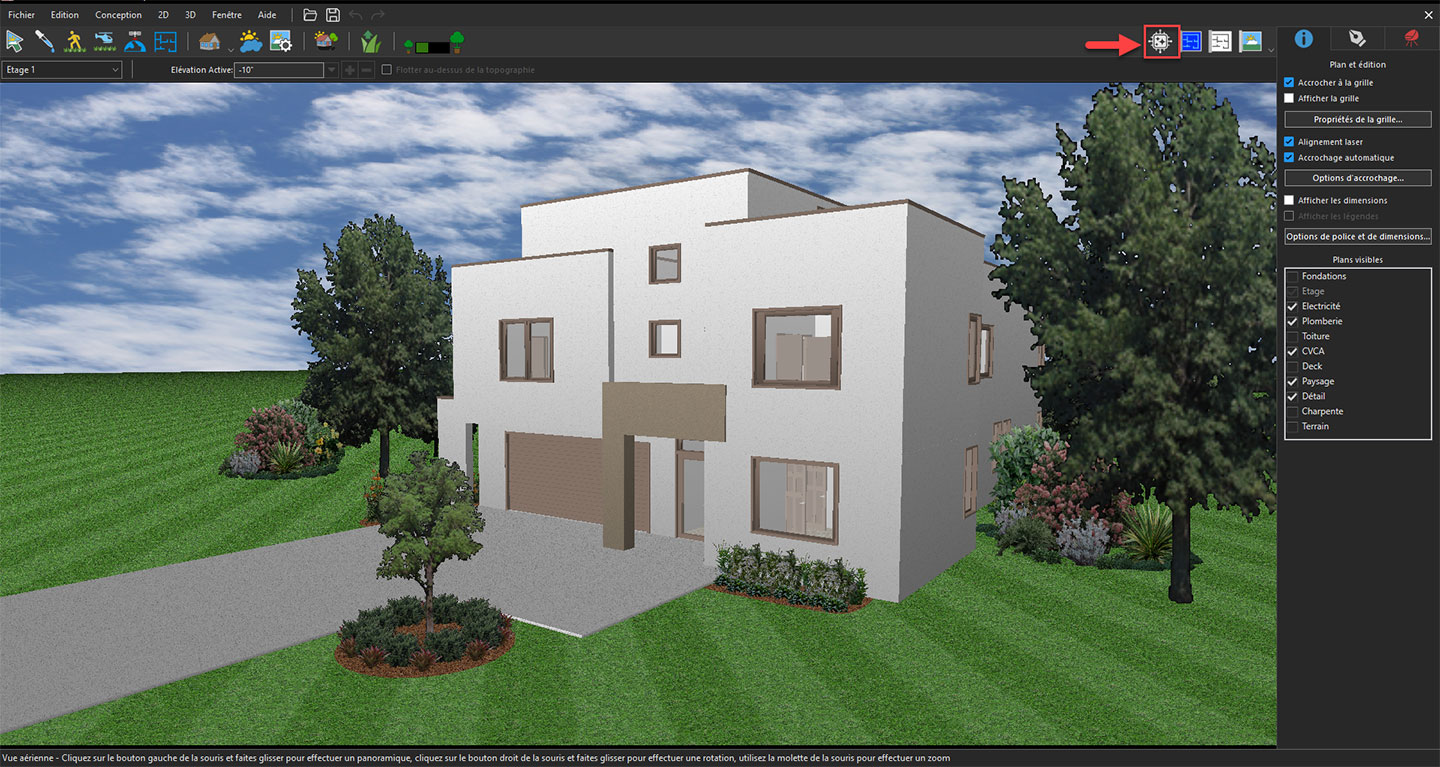 Fenêtre Copilot ouverte dans le logiciel Architecte 3D, prête à être utilisée pour explorer les fonctionnalités de conception IA