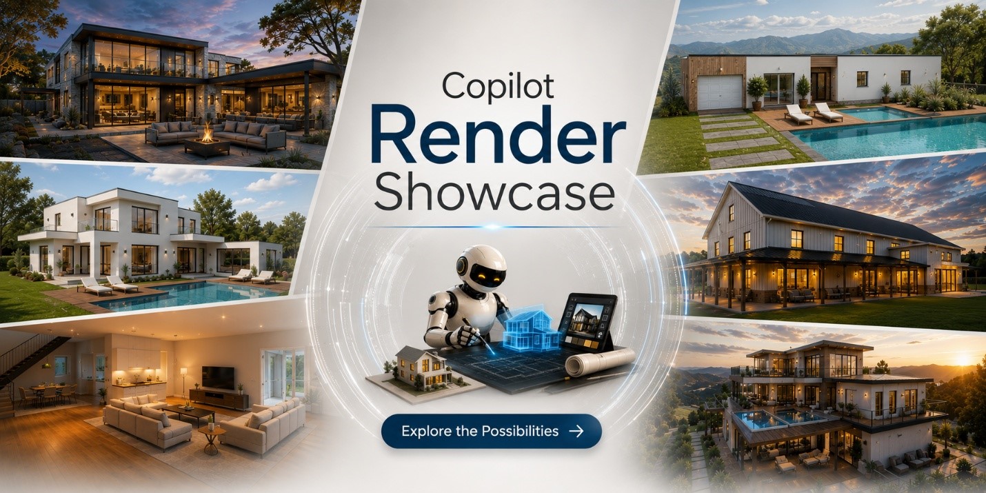 Bannière Vitrine des Rendus Copilot - Galerie de designs d'intérieur générés par IA