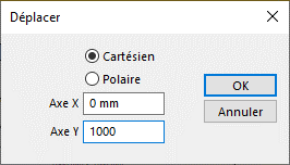 Déplacement d’une ligne de 1000 mm sur l’axe Y