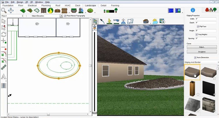 La bordure sélectionnée en 3D avec ses propriétés